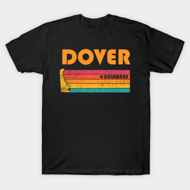 Dover Delaware T-Shirt Vintage City Retro Souvenir US State Silhouette Lover Gift With Star